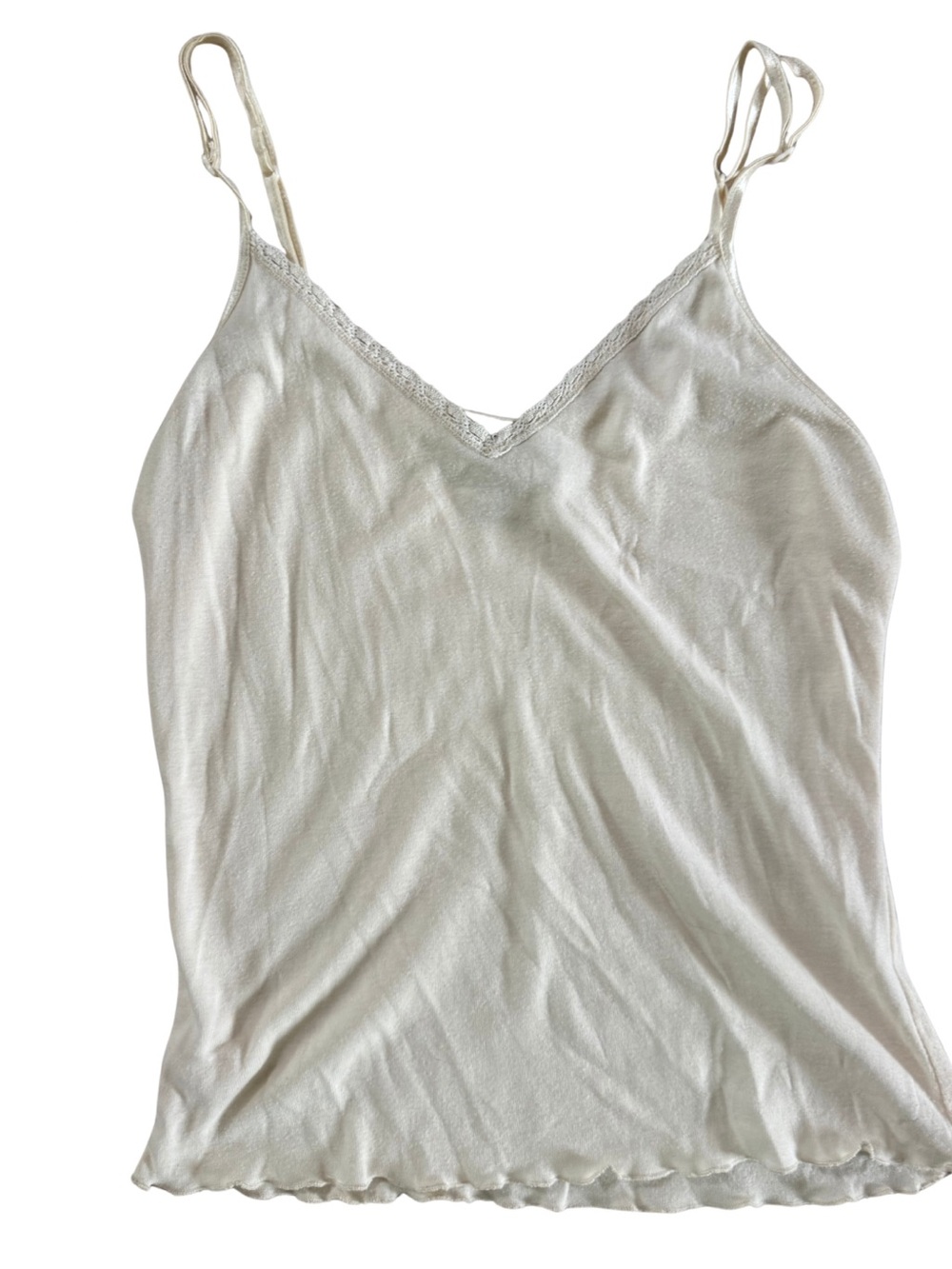 April Cornell Cream Lace-Trim Camisole